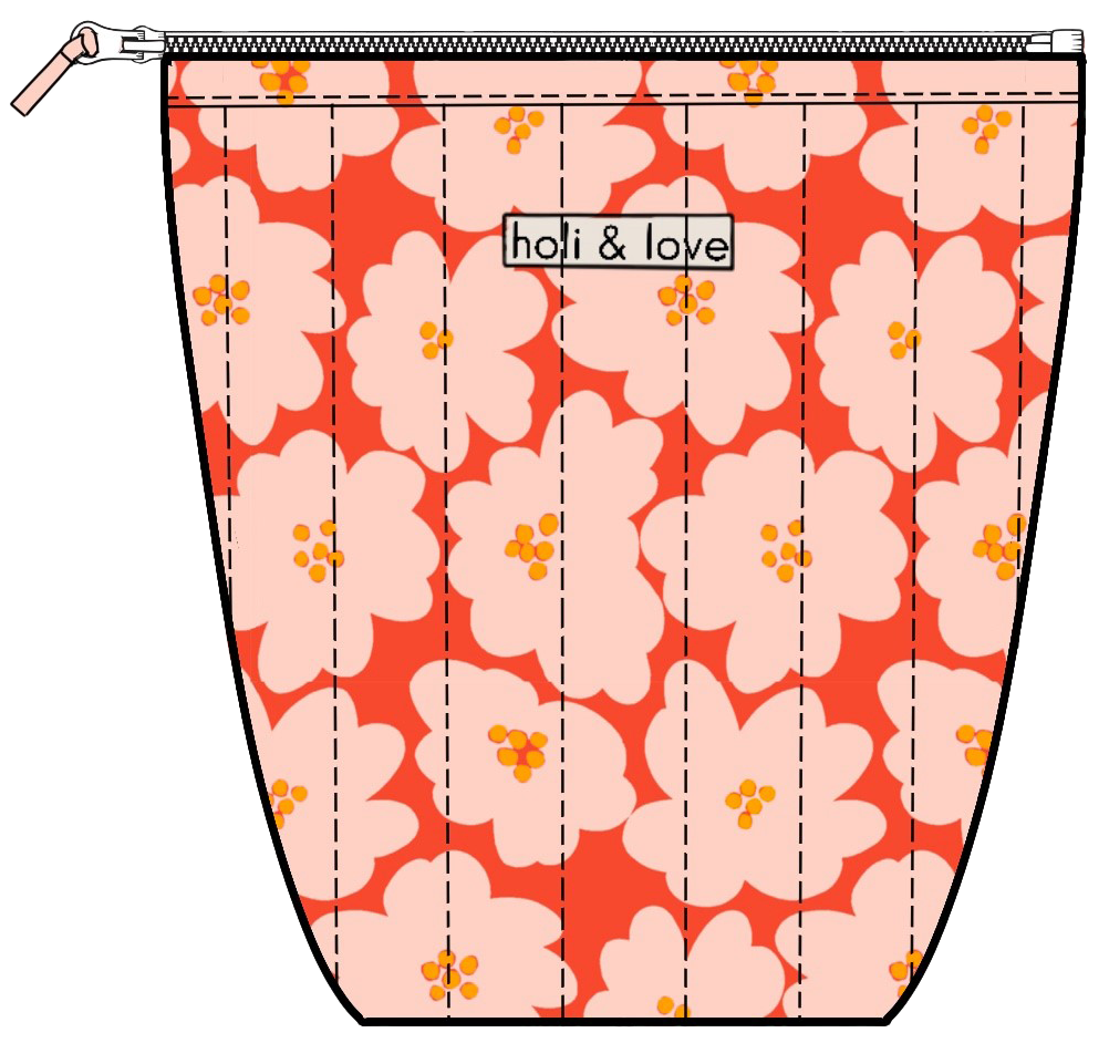 Petite trousse Flower orange